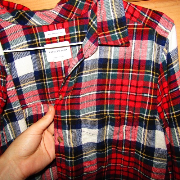 American eagle oversized bf flannel adult small - Picture 2 of 4
